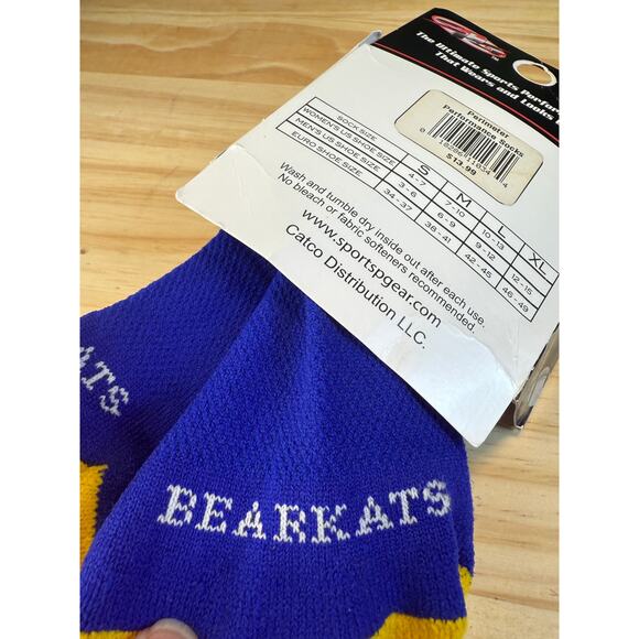NWT Klein Bearkats Sports Performance Blue And Yellow Socks Size Large Adult - Picture 6 of 13